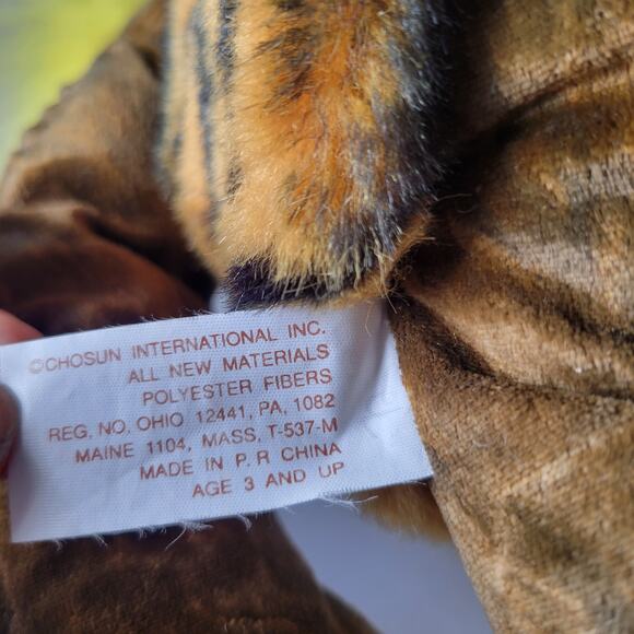 Chosun Caveman Troll Plush 16" Yellow Hair Tiger Print Outfit Stuffed Toy VTG - Picture 5 of 13